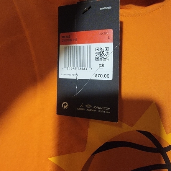 Jordan Brand NBA Phoenix Suns Sunburst-Orange Hoodie CW1096-843 Men’s Sz Large - Picture 3 of 6